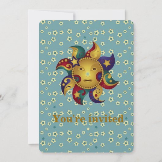 Sun Moon Stars Party nodigt uit Kaart (Voorkant)