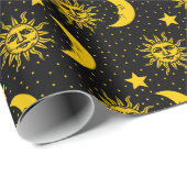  Sun Moon Stars Patroon Cadeaupapier (Rol Hoek)