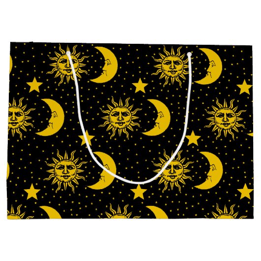  Sun Moon Stars Patroon Groot Cadeauzakje (Achterkant)