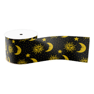 Sun Moon Stars Patroon Grosgrain Lint