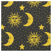 Sun Moon Stars Patroon Stof (Close Up)