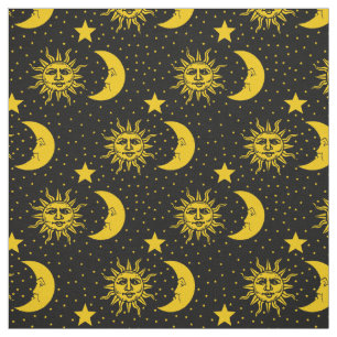  Sun Moon Stars Patroon Stof