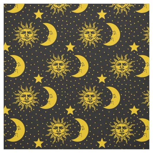 Sun Moon Stars Patroon Stof (Swatch)