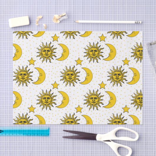  Sun Moon Stars Patroon Tissuepapier (Craft)