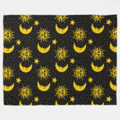 Sun Moon Stars Pattern Fleece Deken (Voorkant (Horizontaal))