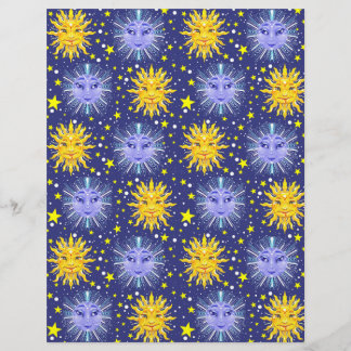 Sun Moon Stars scrapbook 8.5x11