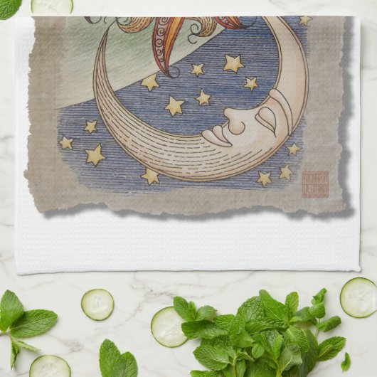 Sun Moon & Stars Theedoek (Gevouwen)