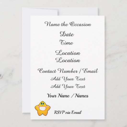 Sun Moon Stars Uitnodiging (Achterkant)