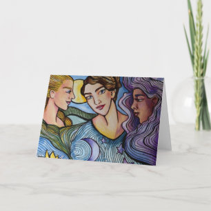 Sun Moon Stars Vrouwelijke Kunst Kaart