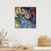 Sun Moon Stars Vrouwelijke Kunst Poster (Keuken)