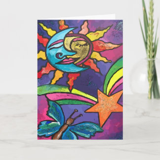 Sun Moon Stars Wenskaart Kaart