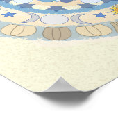 Sun Moon Stars Yellow en Blue Mandala Print (Hoek)