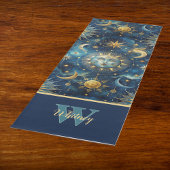 Sun Moon Sterren Astrologisch en Celestial Monogra Yogamat