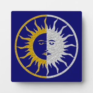 SUN & MOON Symbool - goud zilver Fotoplaat