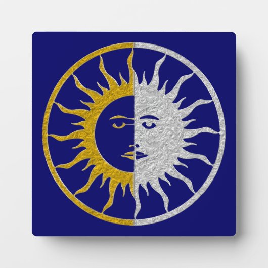 SUN & MOON Symbool - goud zilver Fotoplaat (Voorkant)