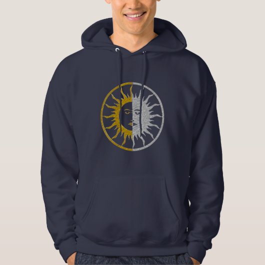 SUN & MOON-symbool - gouden zilver Hoodie (Voorkant)