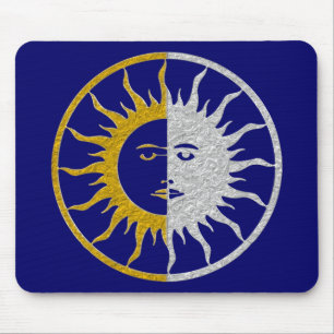 SUN & MOON-symbool - gouden zilver Muismat