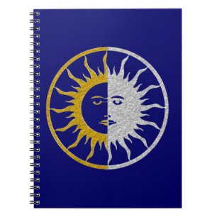 SUN & MOON-symbool - gouden zilver Notitieboek