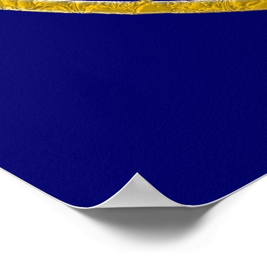 SUN & MOON-symbool - gouden zilver Poster (Hoek)