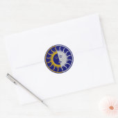 SUN & MOON-symbool - gouden zilver Ronde Sticker (Envelop)