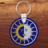 SUN & MOON-symbool - gouden zilver Sleutelhanger (Voorkant)