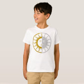SUN & MOON-symbool - gouden zilver T-shirt (Voorkant volledig)