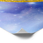 SUN & MOON-symbool - gouden zilveren hemel Poster (Hoek)