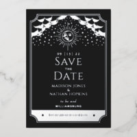 Sun Moon Tarot Wedding Zilver Zwart Save the Date