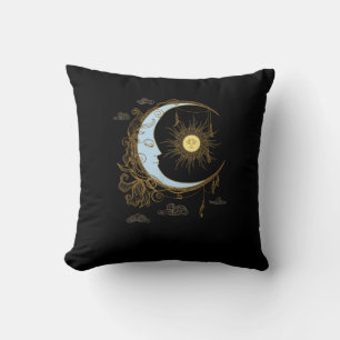 Sun Moon Vintage 90s Witch Whimsigoth Esthetisch Kussen