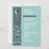 Sun Moon Water Bar Bat Mitzvah Invitation Kaart (Voorkant)