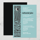 Sun Moon Water Bar Bat Mitzvah Invitation Kaart (Voorkant / Achterkant)