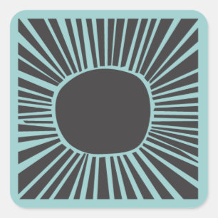 Sun Moon Water Bar Bat Mitzvah Invitation Vierkante Sticker