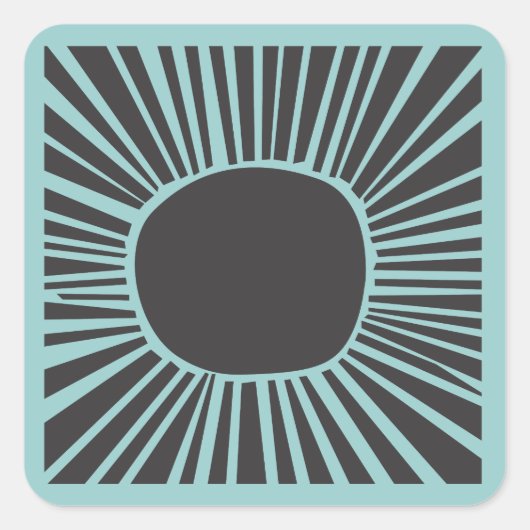 Sun Moon Water Bar Bat Mitzvah Invitation Vierkante Sticker (Voorkant)