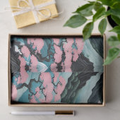 Sun Moon Wave Floral Mountain Roze Sage Blauwgroen Tissuepapier (Geschenk)