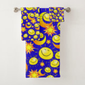 Sun Moon Yellow Stars Bathroom Towel sets Bad Handdoek (Insitu)