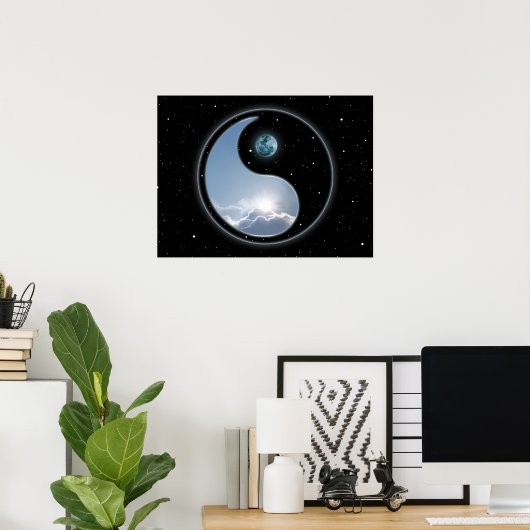 Sun-Moon Yin Yang Poster (Thuiskantoor)