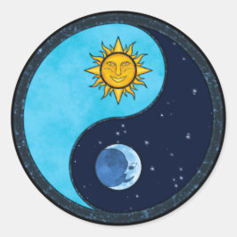 Sun Moon Yin Yang Ronde Sticker
