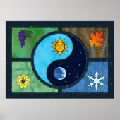 Sun Moon Yin Yang Symbol Art Poster (Voorkant)