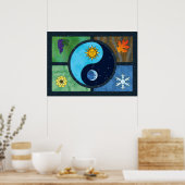 Sun Moon Yin Yang Symbol Art Poster (Keuken)