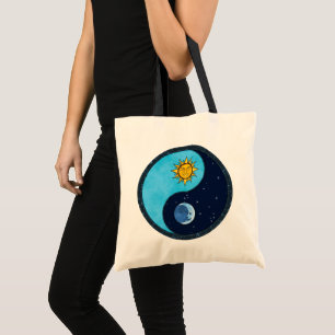 Sun Moon Yin Yang Symbol Canvas tas