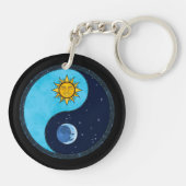 Sun Moon Yin Yang Symbol Sleutelhanger (Achterkant)