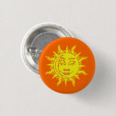 Sun Motif Button Pin Badge (Voorkant /achterkant)