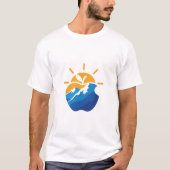 Sun Mountain Wave Circle Nature Lover T-Shirt (Voorkant)