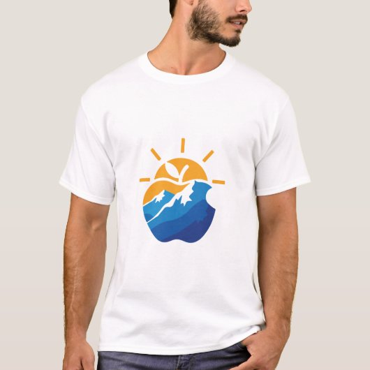 Sun Mountain Wave Circle Nature Lover T-Shirt (Voorkant)