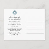 Sun Ocean Blauwgroen Blue Coastal New Address Aankondigingskaart (Achterkant)