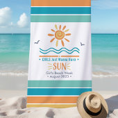 Sun Ocean Waves Meisjes Week Gepersonaliseerd Strandlaken