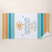 Sun Ocean Waves Meisjes Week Gepersonaliseerd Strandlaken (Voorkant)
