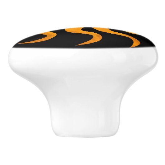 Sun On Black Decorative Ceramic Knob  Keramische Knop (Zijkant)