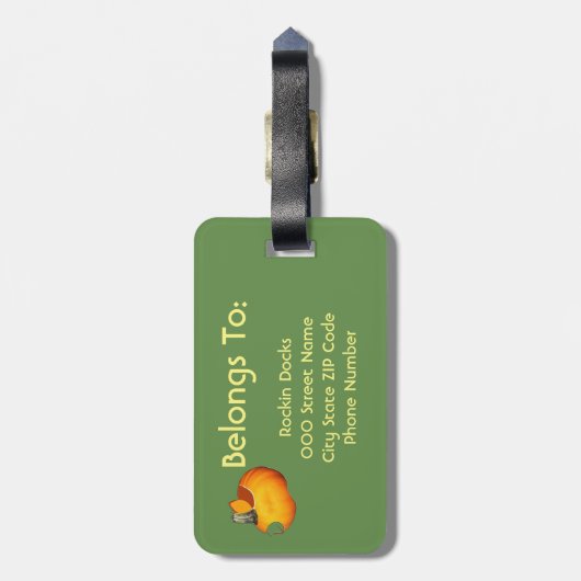 Sun Oranje Pumpkin Bagagelabel (Achterkant verticaal)