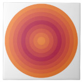 Sun Oranje Viva Magenta cirkels Tegeltje (Voorkant)